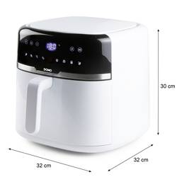 DOMO DO1148FR horkovzdušná fritéza, 8 l, ochrana proti přehřátí, funkce časovače, s displejem, nepřilnavý povlak, bílá
