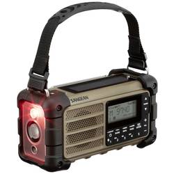 Sangean MMR-99 FM Desert A500484 outdoorové rádio, FM, nouzové rádio, Bluetooth, Solární panel, voděodolné, prachotěsné, stolní lampa, hnědá