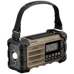Sangean MMR-99 FM Desert A500484 outdoorové rádio, FM, nouzové rádio, Bluetooth, Solární panel, voděodolné, prachotěsné, stolní lampa, hnědá