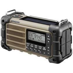 Sangean MMR-99 FM Desert A500484 outdoorové rádio, FM, nouzové rádio, Bluetooth, Solární panel, voděodolné, prachotěsné, stolní lampa, hnědá