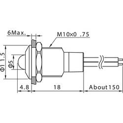 TRU COMPONENTS TC-7495196 LED žárovka zelená 12 V DC/AC