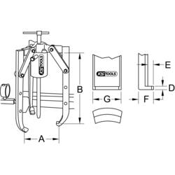 KS Tools 6400330 Stahovák Upínací rozsah 700 mm Počet háčků 3