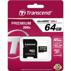 Transcend Premium paměťová karta microSDXC Industrial 64 GB Class 10, UHS-I vč. SD adaptéru