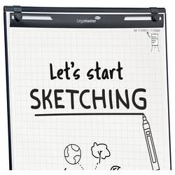 Legamaster mobilní flipchart SKETCH EASY (š x v x h) 680 x 1890 x 640 mm omyvatelný, popisovatelný, výškově nastavitelný, vč. držáku bloku 7-153210