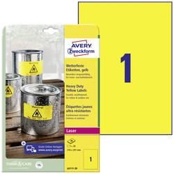 Avery-Zweckform L6111-20 Fóliové etikety 210 x 297 mm poylesterová fólie žlutá 20 ks trvalé barevná laserová tiskárna, laserová tiskárna, barevná kopírka,