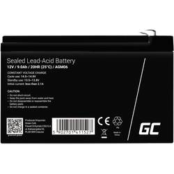 Green Cell AGM06 AGM06 olověný akumulátor 12 V 9 Ah olověný se skelným rounem (š x v x h) 151 x 95 x 65 mm plochý konektor 6,35 mm odolné proti více cyklům,