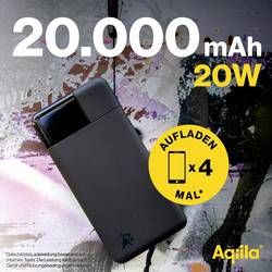 Aqiila Powerbird B20B powerbanka Li-Pol, 20000 mAh, USB-A, USB-C®, černá