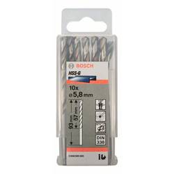 Bosch Accessories 2608595065 HSS kovový spirálový vrták 5.8 mm Celková délka 83 mm broušený DIN 338 válcová stopka 10 ks