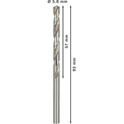 Bosch Accessories 2608595065 HSS kovový spirálový vrták 5.8 mm Celková délka 83 mm broušený DIN 338 válcová stopka 10 ks