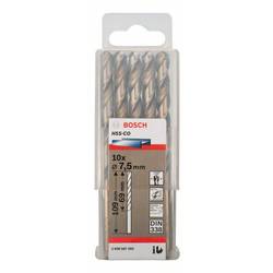 Bosch Accessories 2608585893 HSS kovový spirálový vrták 7.5 mm Celková délka 109 mm Cobalt DIN 338 válcová stopka 10 ks