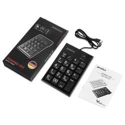 Perixx PERIPAD-202 C H kabelový číselná klávesnice USB hub černá