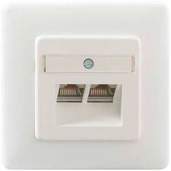 Rutenbeck 136112070 síťová zásuvka pod omítku panel s čelní deskou a rámečkem CAT 6 bílá