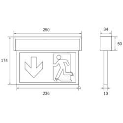 RP Technik KSU019ML LED nouzové osvětlení únikových cest vlevo, vpravo, vysoko, dolů
