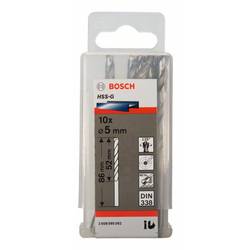 Bosch Accessories 2608595062 2608595062 HSS kovový spirálový vrták 5 mm Celková délka 86 mm broušený DIN 338 válcová stopka 10 ks