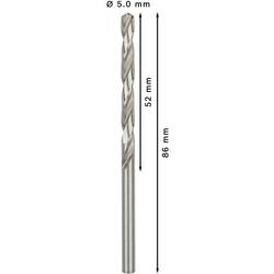 Bosch Accessories 2608595062 2608595062 HSS kovový spirálový vrták 5 mm Celková délka 86 mm broušený DIN 338 válcová stopka 10 ks