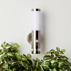 Brilliant Bole G96131/82 venkovní nástěnné osvětlení s PIR detektorem halogenová žárovka E27 60 W nerezová ocel