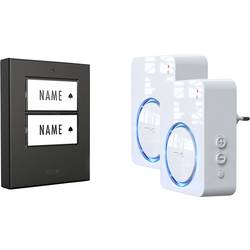 m-e modern-electronics 100152 bezdrátový zvonek kompletní sada osvětlený, akusticky aktivní, se senzorem pohybu, se jmenovkou