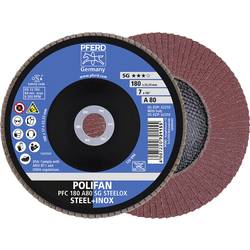 PFERD TOOLS 67708185 A Psf Steelox vějířovitý brusný kotouč Průměr 180 mm Ø otvoru 22.23 mm Zrnitost 80 10 ks
