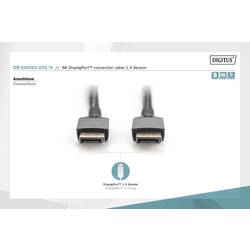 Digitus DisplayPort kabel Konektor DisplayPort 3 m černá DB-340201-030-S třížilový stíněný, flexibilní provedení, bez halogenů, kulatý Kabel DisplayPort