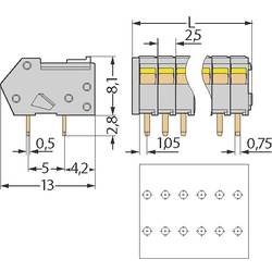 WAGO 218-104 pružinová svorkovnice 0.50 mm² Pólů 4 šedá 1 ks