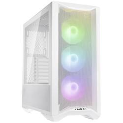 Lian Li LANCOOL II Mesh C RGB Snow Edition midi tower PC skříň, herní pouzdro bílá 3 předinstalované LED ventilátory, boční okno, prachový filtr