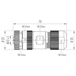Escha PL-WAKC5K neupravený zástrčkový konektor pro senzory - aktory, 8086300, piny: 4+PE, 1 ks