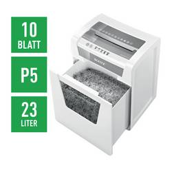 Leitz IQ Office P5 skartovačka 10 listů na kousky 2 x 15 mm P-5 23 l Křížový řez sponky do sešívačky, kancelářské sponky