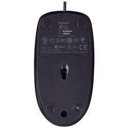 Logitech M100 optická myš, přenos kabelový, 3 tlačítko, 1000 dpi, černá