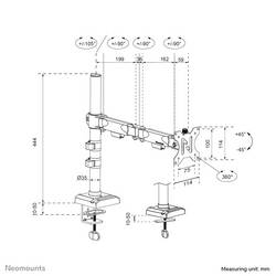 Neomounts DS60-600BL1 držák monitoru 1 Displej: (s) 25,4 cm (10) - 81,3 cm (32) černá nastavitelná výška, naklápěcí, nakláněcí, stojan