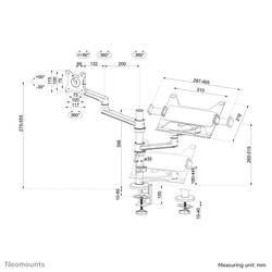 Neomounts DS20-425BL2 držák na stůl pro monitor 1 Displej: (s) 43,2 cm (17) - 68,6 cm (27) černá naklápěcí, otočný, nakláněcí, nastavitelná výška
