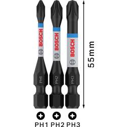 Bosch Accessories Bosch Power Tools 2608522491 křížový bit, 3dílná, křížový PH, 1/4