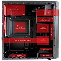 LC Power 7040B midi tower PC skříň černá boční okno