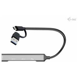 i-tec CAHUBMETALMINI4 USB Hub 3 + 1 port USB-A USB 3.2 Gen1 5 GBit/s stříbrná I-TEC USB-A/USB-C Metal HUB