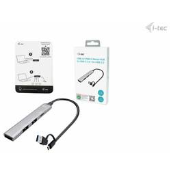 i-tec CAHUBMETALMINI4 USB Hub 3 + 1 port USB-A USB 3.2 Gen1 5 GBit/s stříbrná I-TEC USB-A/USB-C Metal HUB