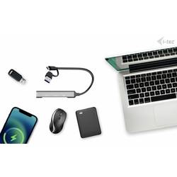 i-tec CAHUBMETALMINI4 USB Hub 3 + 1 port USB-A USB 3.2 Gen1 5 GBit/s stříbrná I-TEC USB-A/USB-C Metal HUB