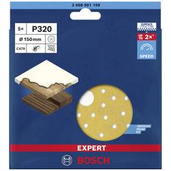 Bosch Accessories EXPERT C470 2608901109 brusné papíry pro excentrické brusky s otvory Zrnitost 320 (Ø) 150 mm 5 ks
