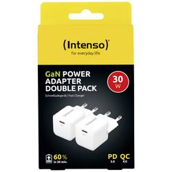 Intenso W30C GaN USB nabíječka, GaN, USB Power Delivery (USB-PD) , 1x USB-C®, 30 W, bílá