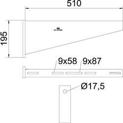 OBO Bettermann 6417817 Nástěnný držák (d x š x v) 510 x 60 x 195 mm 1 ks kov