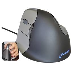 Evoluent Vertical Mouse 4 VM4L optická ergonomická myš, přenos USB, 6 tlačítko, 2800 dpi, šedá, stříbrná