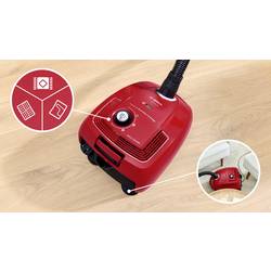 Bosch Staubsauger mit Beutel, Serie 4, rot sáčkový vysavač 600 W se sáčkem na prach