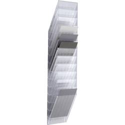 Durable FLEXXIBOXX 12 A4 1709763400 držák prospektů transparentní DIN A4 na výšku Počet přihrádek 12 1 sada (š x v x h) 242 x 1115 x 135 mm