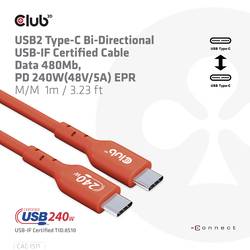club3D Kabel USB-C USB 2.0 USB-C ® zástrčka 4.00 m oranžová CAC-1515