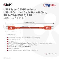 club3D Kabel USB-C USB 2.0 USB-C ® zástrčka 4.00 m oranžová CAC-1515