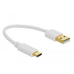 Delock USB kabel USB-A zástrčka, USB-C ® zástrčka 0.15 m bílá 85355