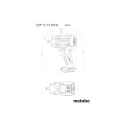 Metabo SSW 18 LTX 800 BL, 602403850 aku rázový utahovák, 800 Nm , 18 V, bezkartáčové, bez akumulátoru, bez nabíječky