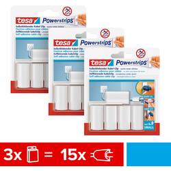 tesa POWERSTRIPS® Klip na kabely bílá Množství: 15 ks