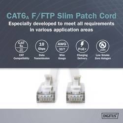 Digitus DK-1632-A-030S RJ45 síťové kabely, propojovací kabely CAT 6A F/FTP 3 m šedá barevně rozlišený, stíněný, točený drát, S průchodkou chránící proti