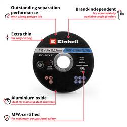 Einhell 711527 711527 sada řezných kotoučů 115 mm 100 ks kov, nerezová ocel, ocel, list