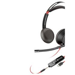 HP Poly Headset Blackwire C5220 Stereo USB- Headset otevřená (On Ear) stereo černá Potlačení hluku Počítače