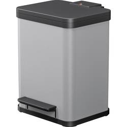 Hailo Öko duo plus M 6222200 odpadkový koš, 18 l, ocelový plech, (d x š x v) 320 x 320 x 430 mm, světle šedá, otevírání pedálem, 1 ks